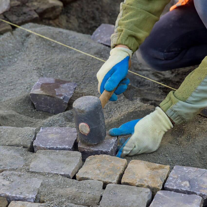 Site preparation before stonework installation